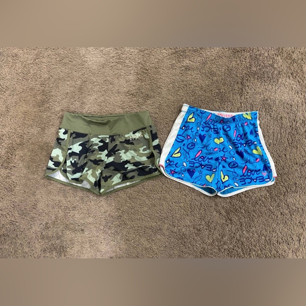 Girls Justice shorts camo/blue print size 12